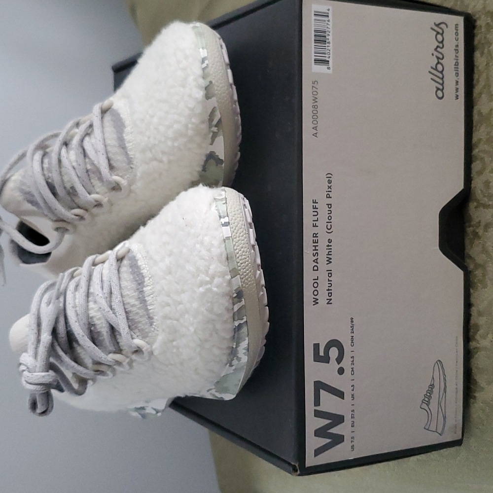 NIB Allbirds wool dashers fluff nat white 7.5